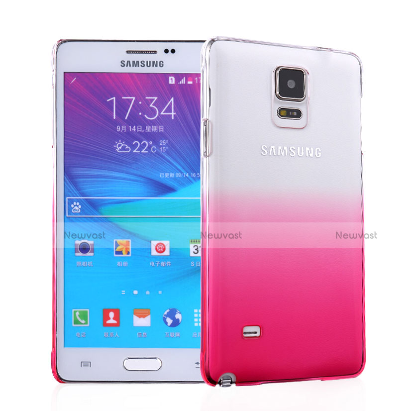 Hard Rigid Transparent Gradient Cover for Samsung Galaxy Note 4 Duos N9100 Dual SIM Pink