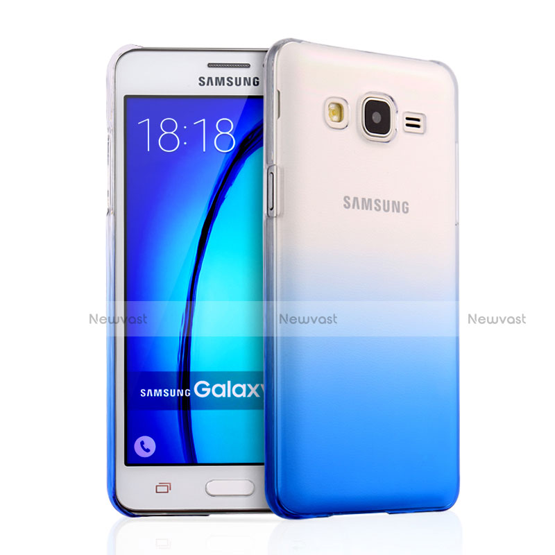 Hard Rigid Transparent Gradient Cover for Samsung Galaxy On5 G550FY Blue