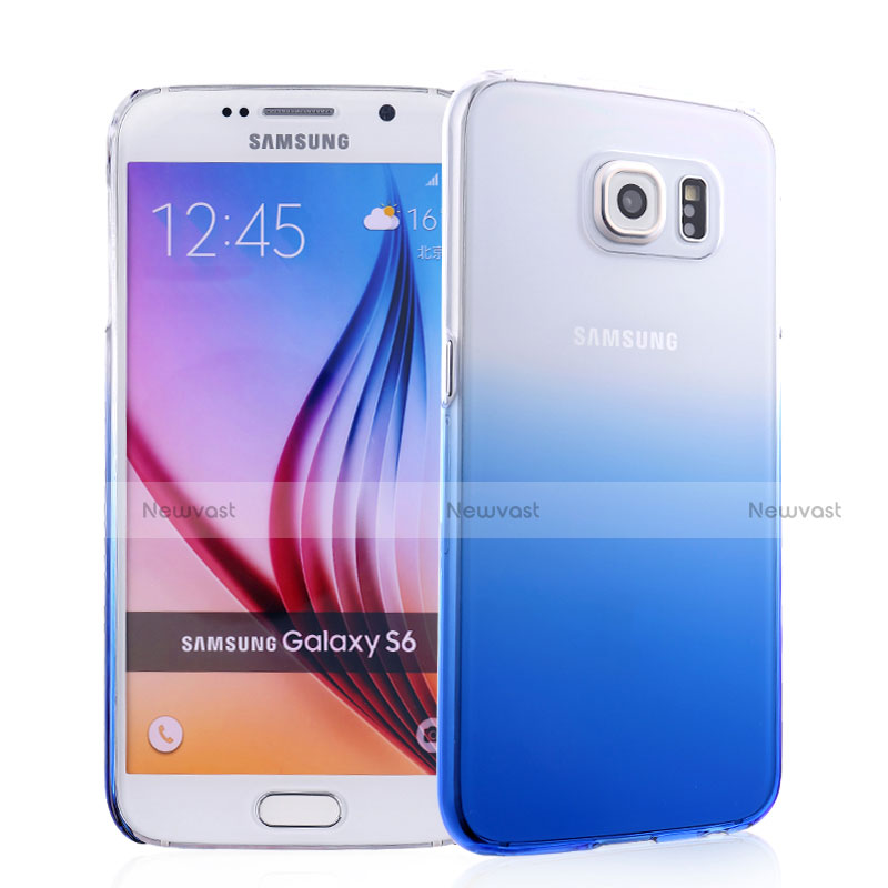 Hard Rigid Transparent Gradient Cover for Samsung Galaxy S6 Duos SM-G920F G9200 Blue
