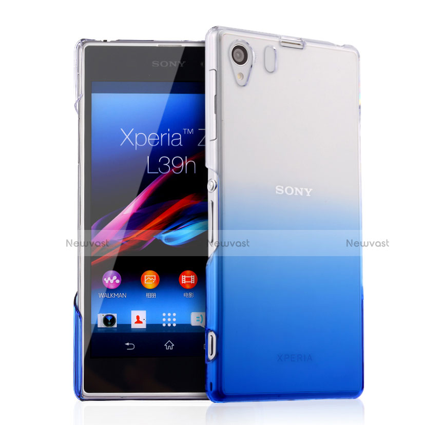 Hard Rigid Transparent Gradient Cover for Sony Xperia Z1 L39h Blue