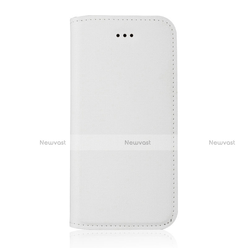 Leather Case Flip Cover for Apple iPhone 5C White