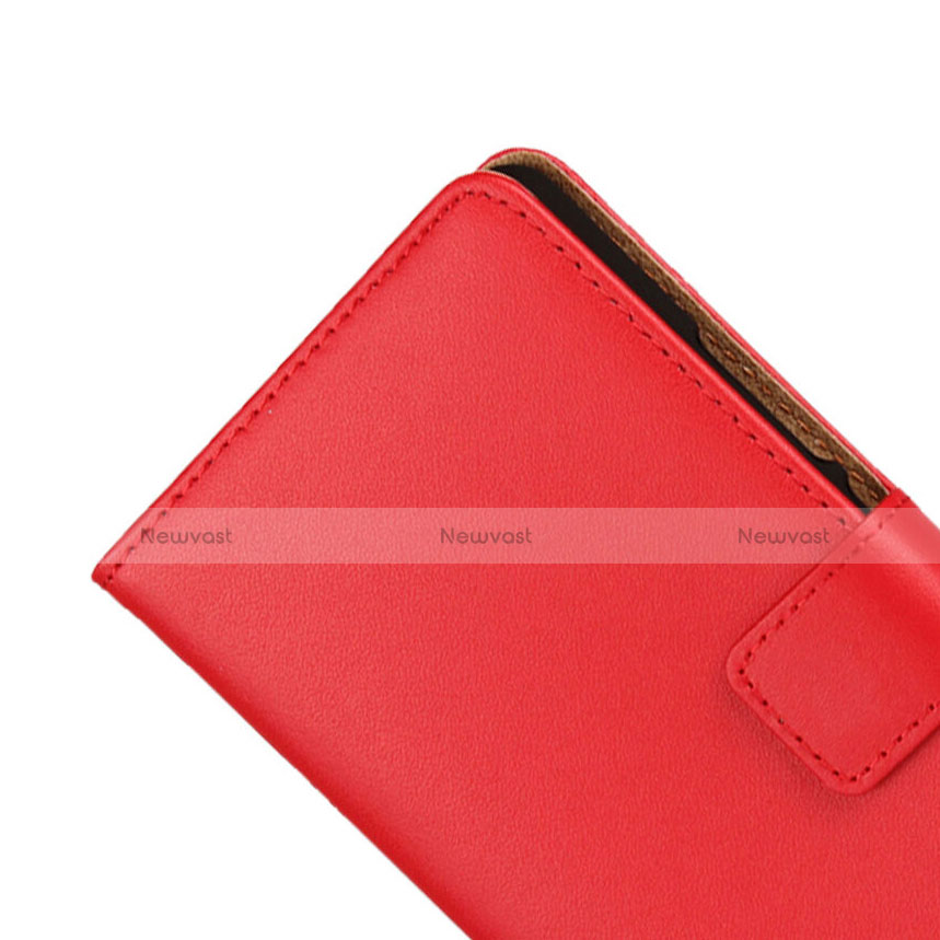 Leather Case Flip Cover for Huawei G9 Lite Red