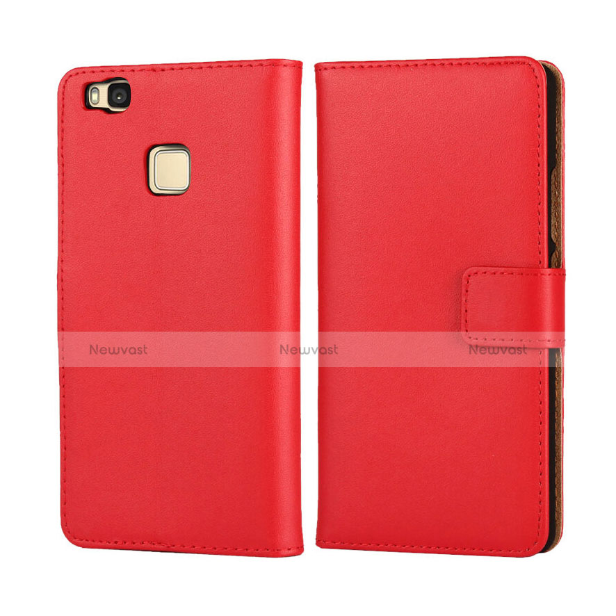 Leather Case Flip Cover for Huawei G9 Lite Red