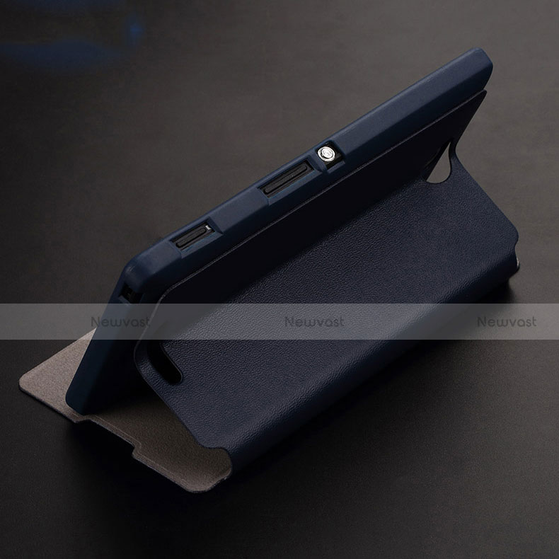 Leather Case Flip Cover for Sony Xperia C S39h Blue