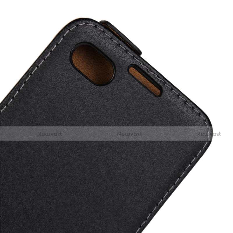 Leather Case Flip Cover Vertical for Blackberry Q10 Black