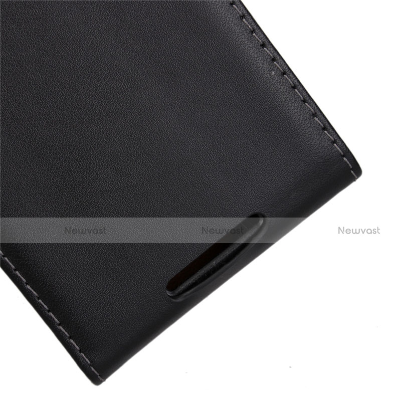 Leather Case Flip Cover Vertical for Blackberry Q10 Black