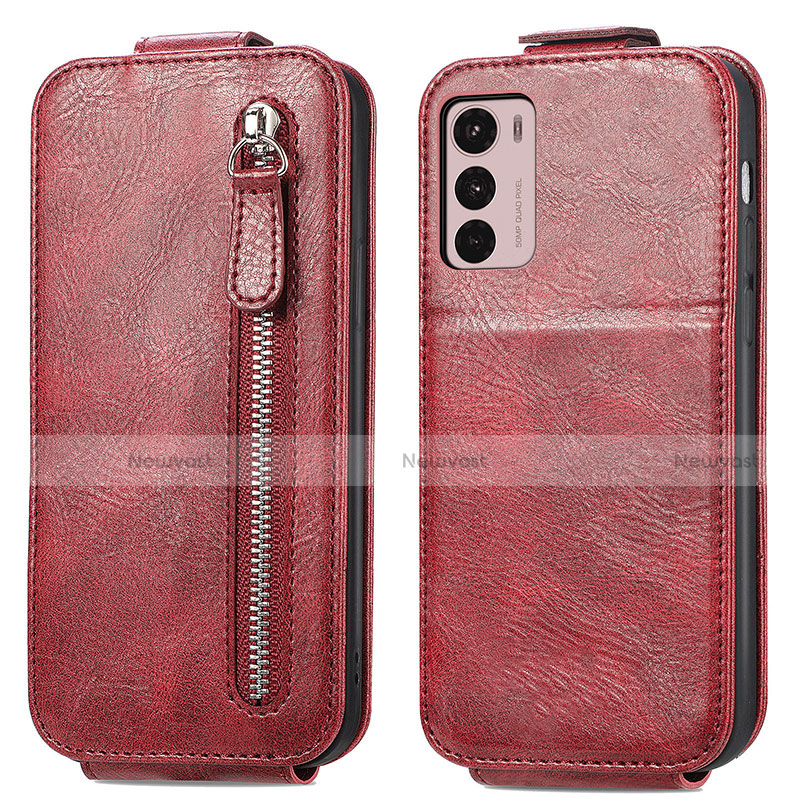 Leather Case Flip Cover Vertical for Motorola Moto G42 Red