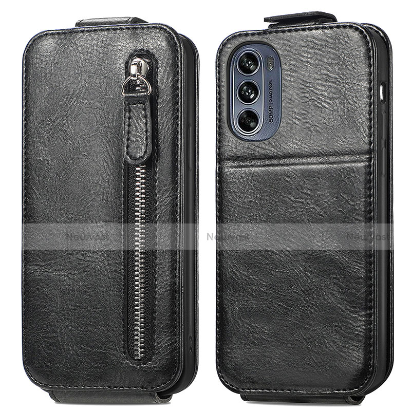 Leather Case Flip Cover Vertical for Motorola Moto G62 5G Black