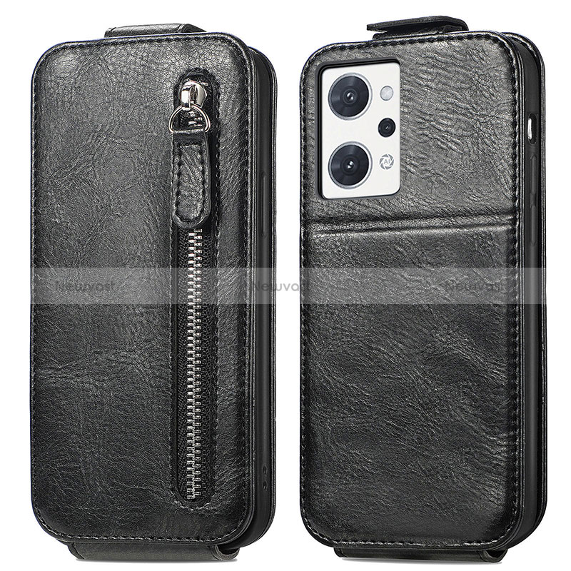 Leather Case Flip Cover Vertical for Oppo Reno7 A Black