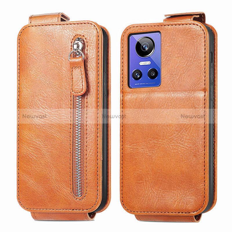 Leather Case Flip Cover Vertical for Realme GT Neo3 5G Brown