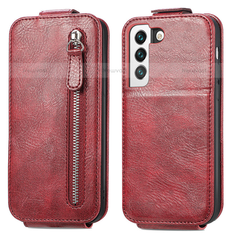 Leather Case Flip Cover Vertical for Samsung Galaxy S21 5G Red