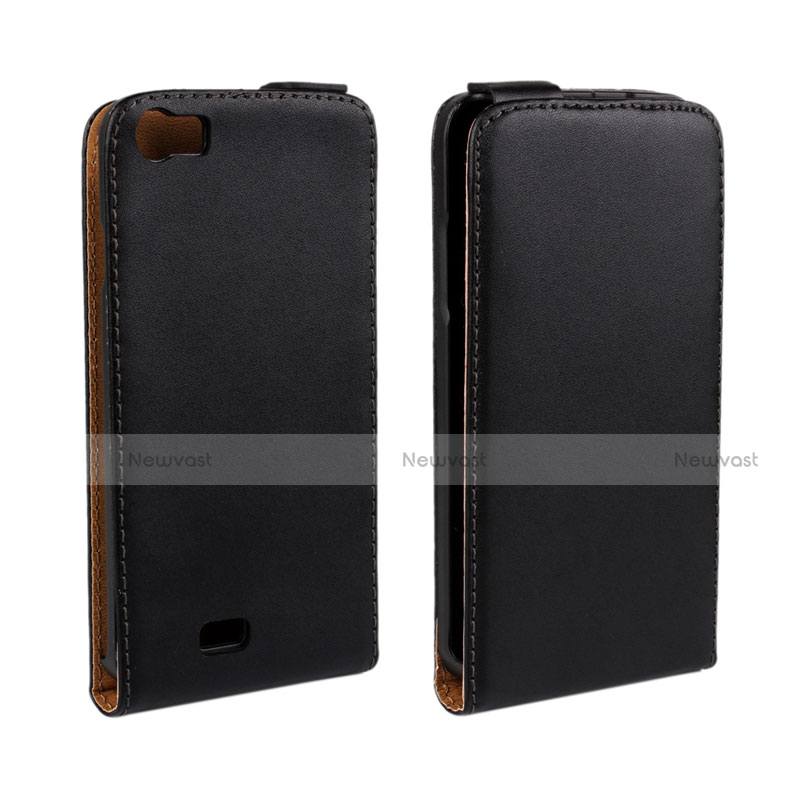 Leather Case Flip Cover Vertical for Wiko Lenny Black