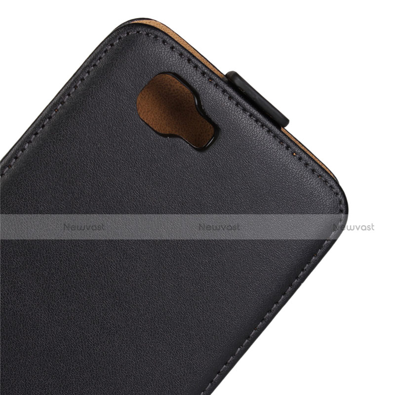 Leather Case Flip Cover Vertical for Wiko Rainbow Black