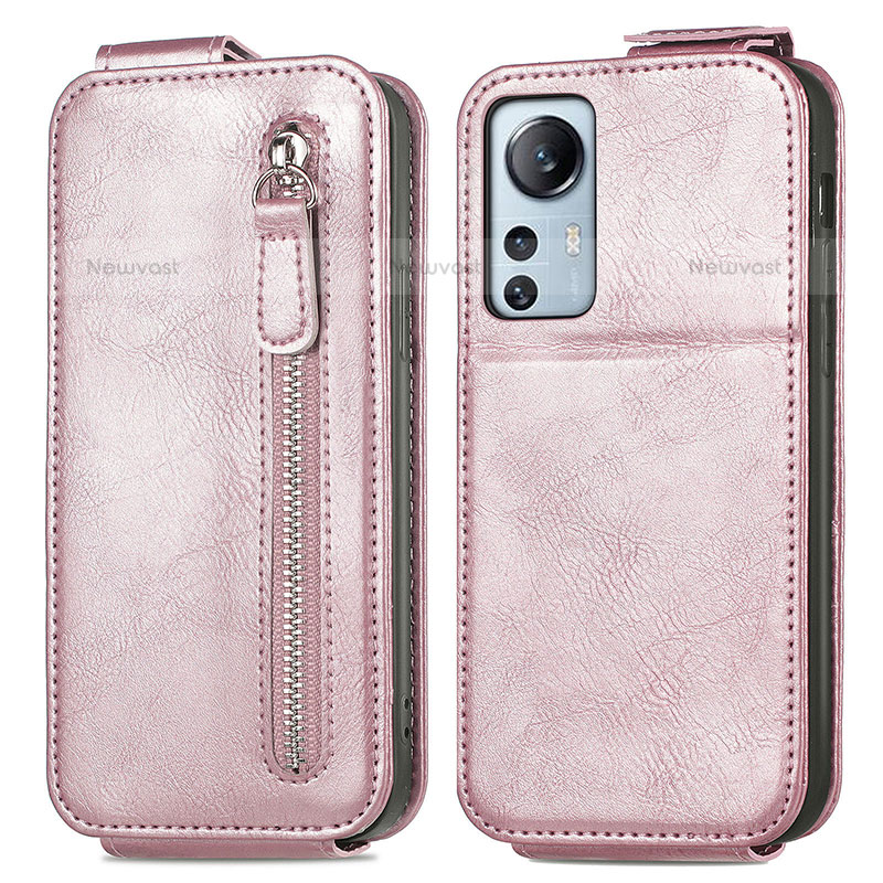Leather Case Flip Cover Vertical for Xiaomi Mi 12 Pro 5G Rose Gold