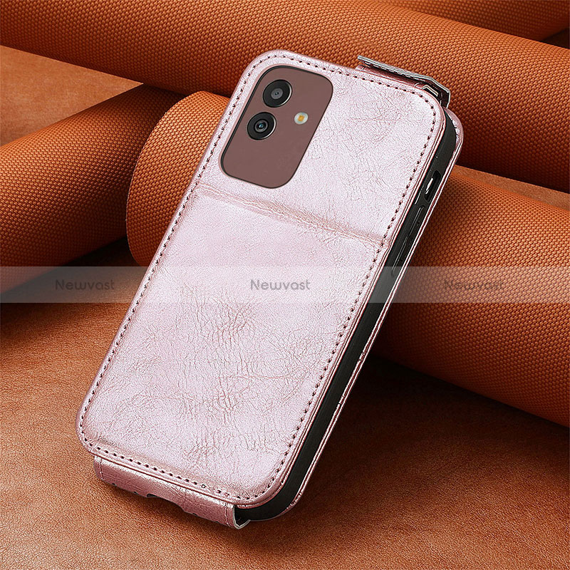 Leather Case Flip Cover Vertical S01D for Samsung Galaxy M13 5G Rose Gold