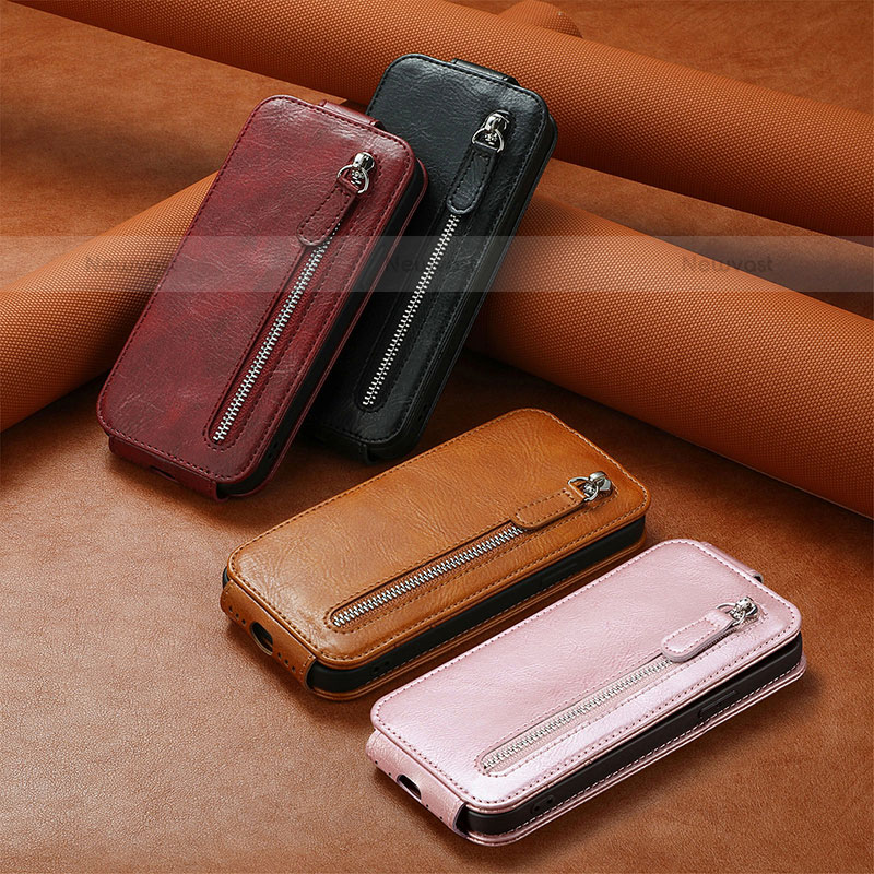 Leather Case Flip Cover Vertical S01D for Samsung Galaxy S22 Ultra 5G
