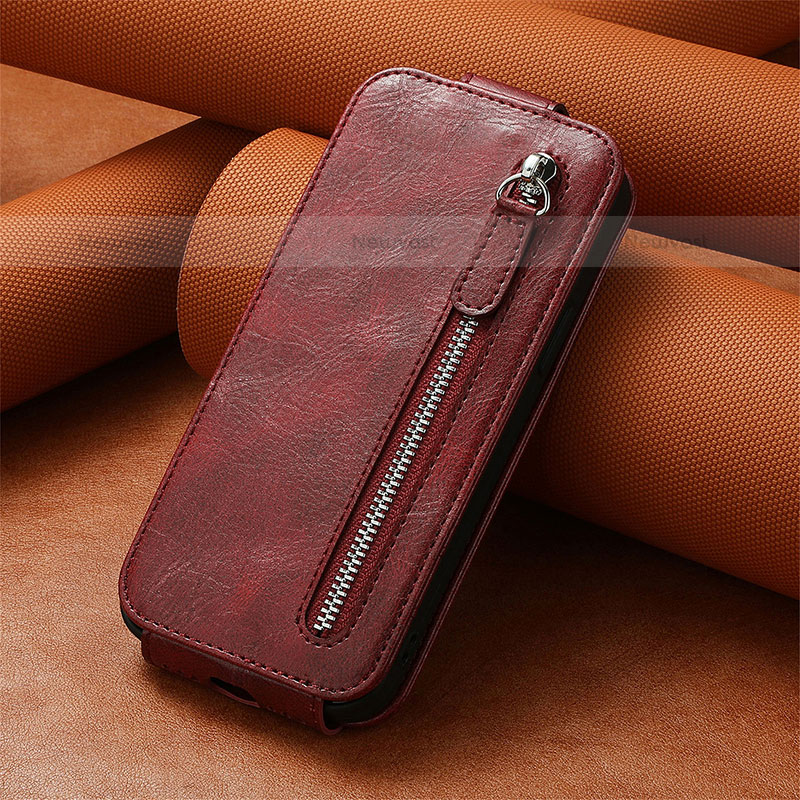 Leather Case Flip Cover Vertical S01D for Samsung Galaxy S23 Plus 5G Red