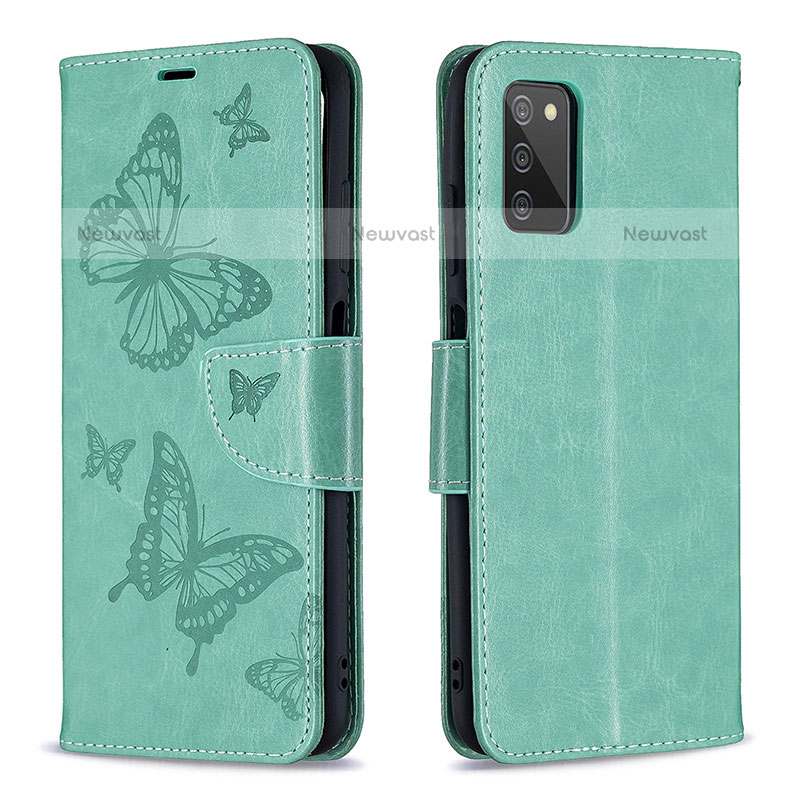 Leather Case Stands Butterfly Flip Cover Holder B01F for Samsung Galaxy A02s