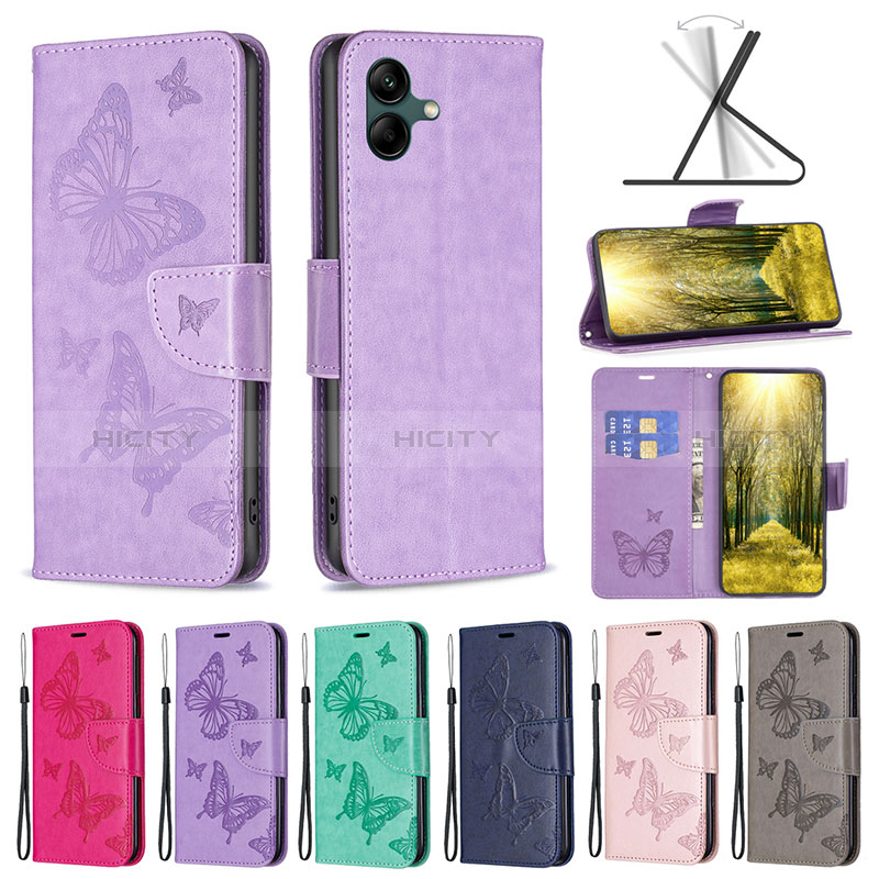 Leather Case Stands Butterfly Flip Cover Holder B01F for Samsung Galaxy A04E