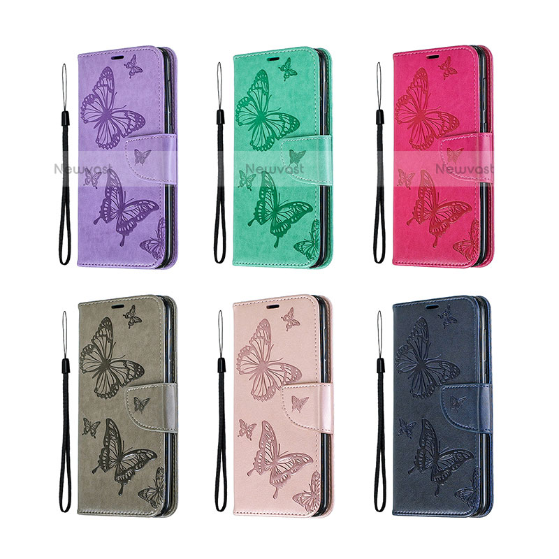 Leather Case Stands Butterfly Flip Cover Holder B01F for Samsung Galaxy A20