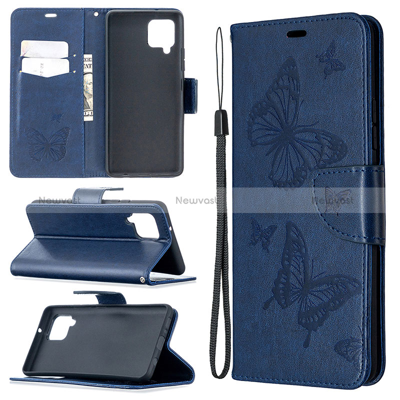 Leather Case Stands Butterfly Flip Cover Holder B01F for Samsung Galaxy A42 5G