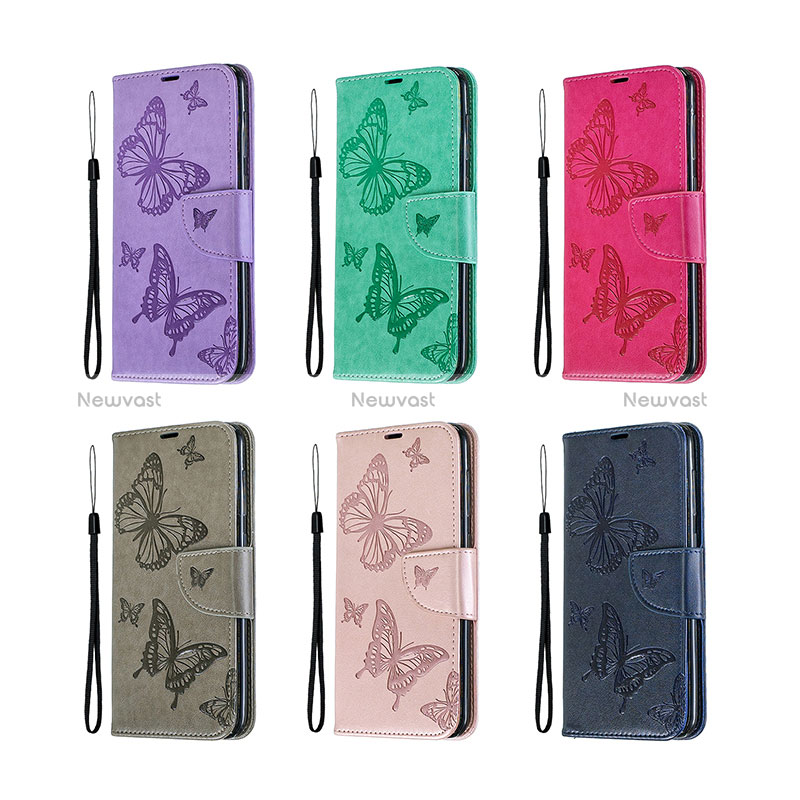 Leather Case Stands Butterfly Flip Cover Holder B01F for Samsung Galaxy A50S