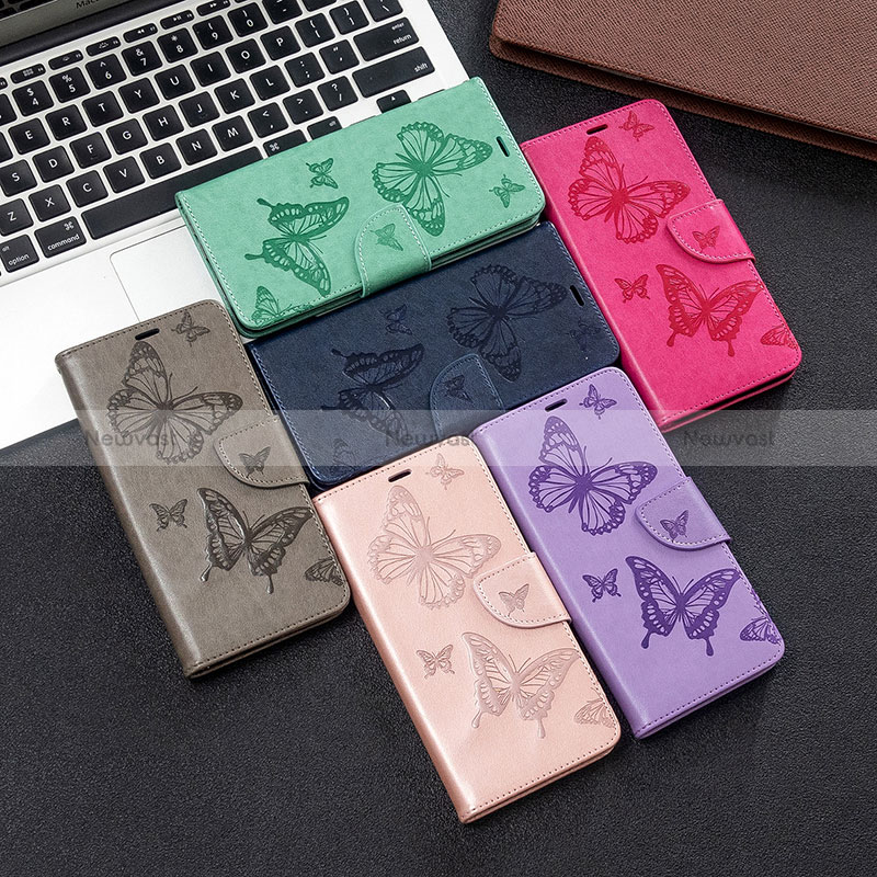 Leather Case Stands Butterfly Flip Cover Holder B01F for Samsung Galaxy A51 5G