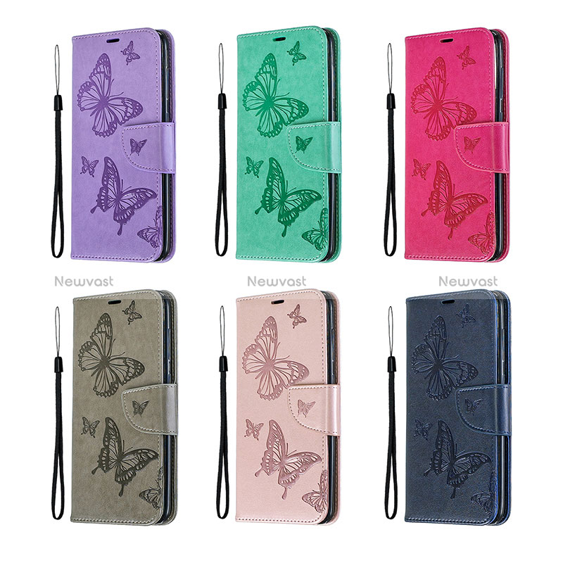 Leather Case Stands Butterfly Flip Cover Holder B01F for Samsung Galaxy A70