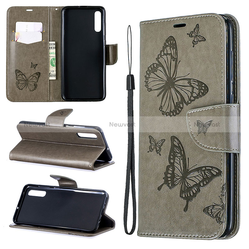 Leather Case Stands Butterfly Flip Cover Holder B01F for Samsung Galaxy A70S