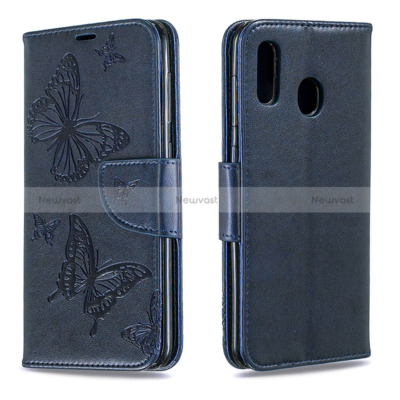 Leather Case Stands Butterfly Flip Cover Holder B01F for Samsung Galaxy M10S