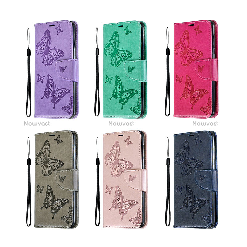 Leather Case Stands Butterfly Flip Cover Holder B01F for Samsung Galaxy M10S
