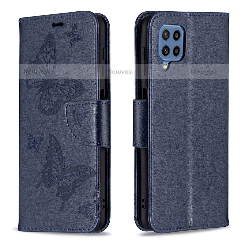 Leather Case Stands Butterfly Flip Cover Holder B01F for Samsung Galaxy M32 4G