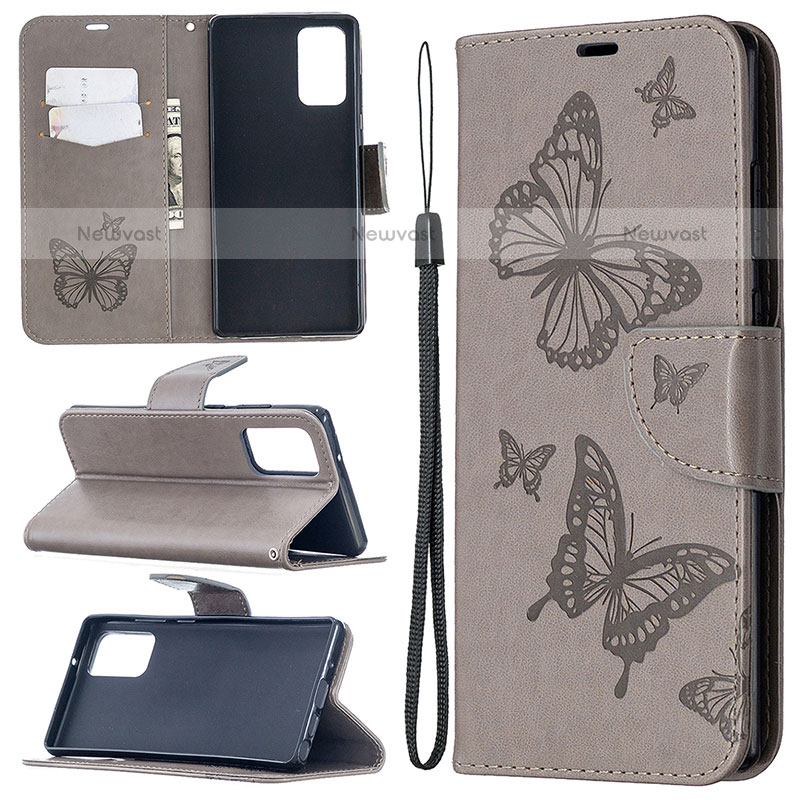 Leather Case Stands Butterfly Flip Cover Holder B01F for Samsung Galaxy Note 20 5G