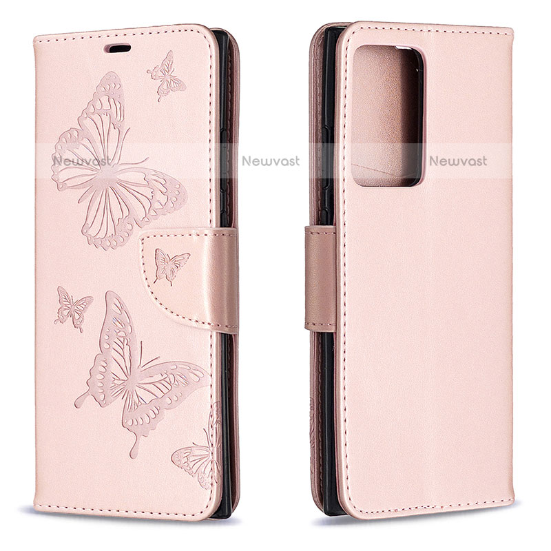 Leather Case Stands Butterfly Flip Cover Holder B01F for Samsung Galaxy Note 20 Ultra 5G