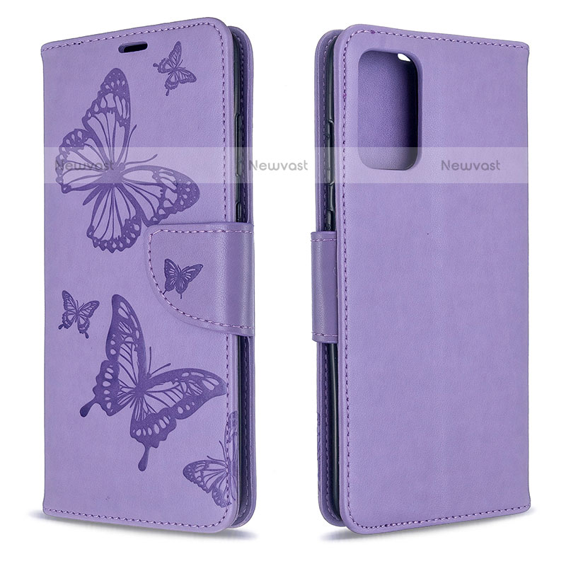 Leather Case Stands Butterfly Flip Cover Holder B01F for Samsung Galaxy S20 5G Clove Purple
