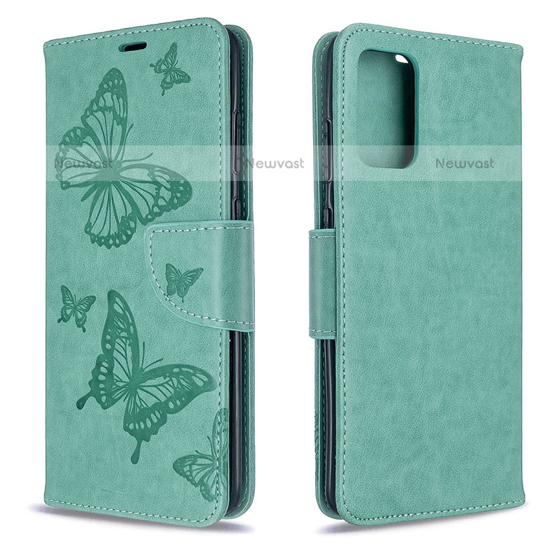 Leather Case Stands Butterfly Flip Cover Holder B01F for Samsung Galaxy S20 5G Green