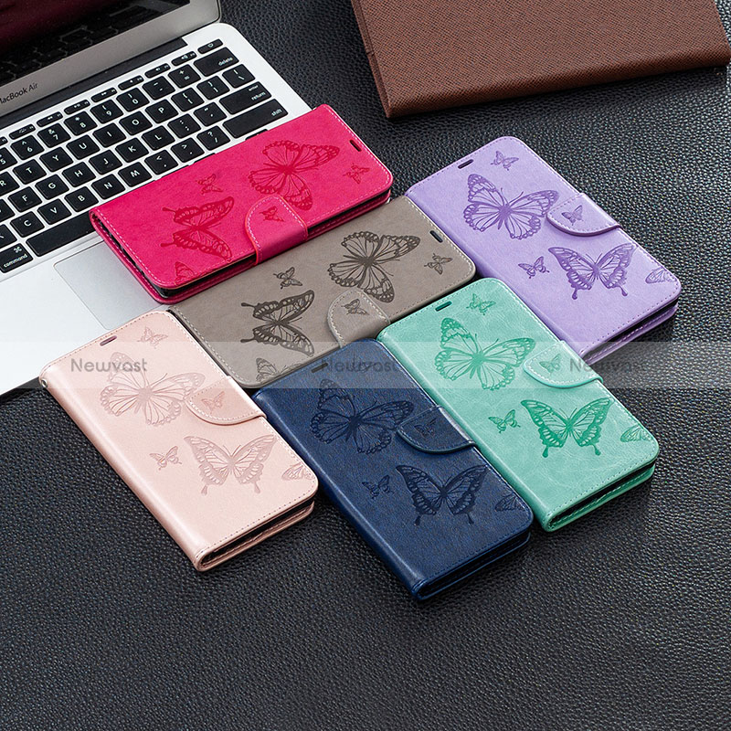 Leather Case Stands Butterfly Flip Cover Holder B01F for Xiaomi Poco M3