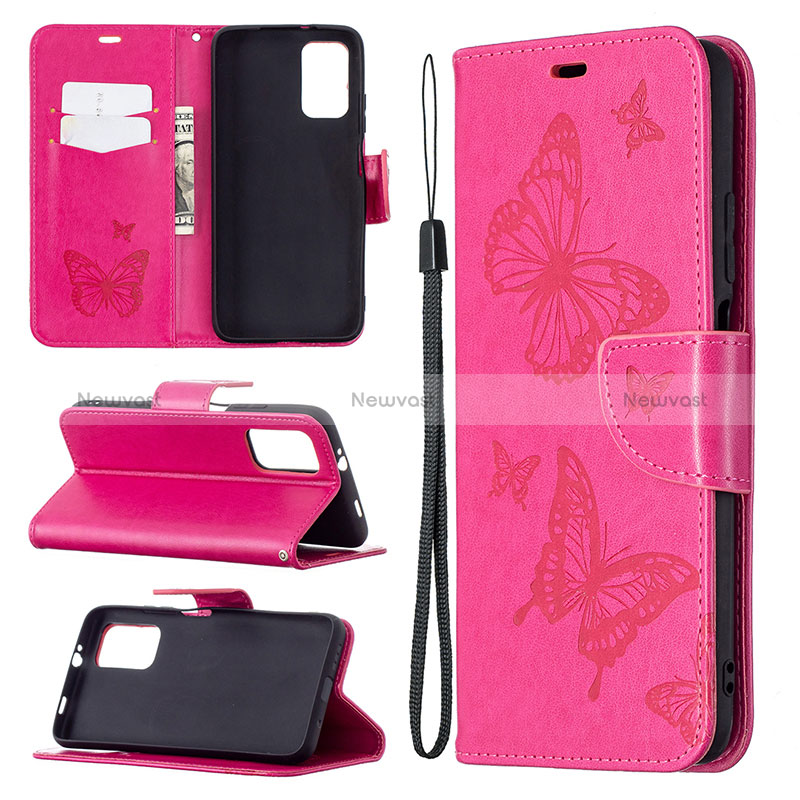 Leather Case Stands Butterfly Flip Cover Holder B01F for Xiaomi Poco M3