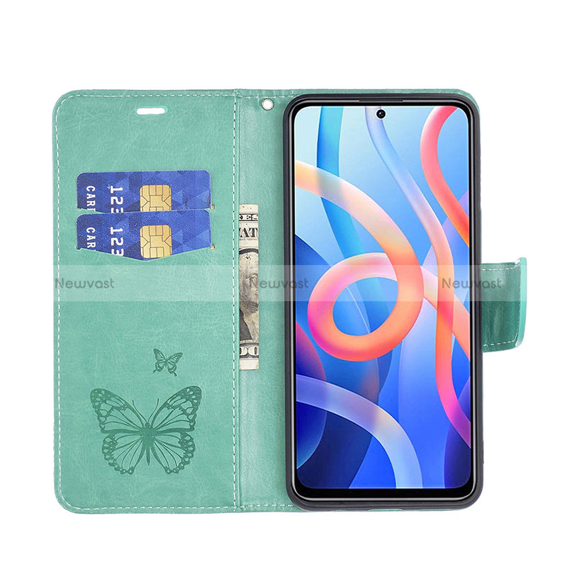 Leather Case Stands Butterfly Flip Cover Holder B01F for Xiaomi Redmi Note 11S 5G