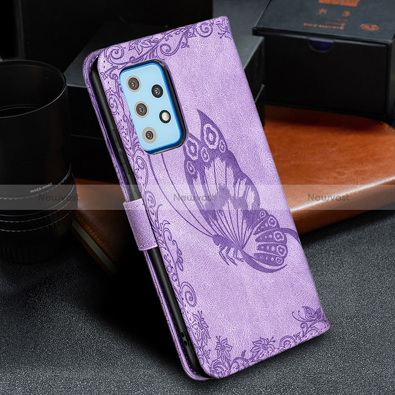 Leather Case Stands Butterfly Flip Cover Holder B02F for Samsung Galaxy A52 5G