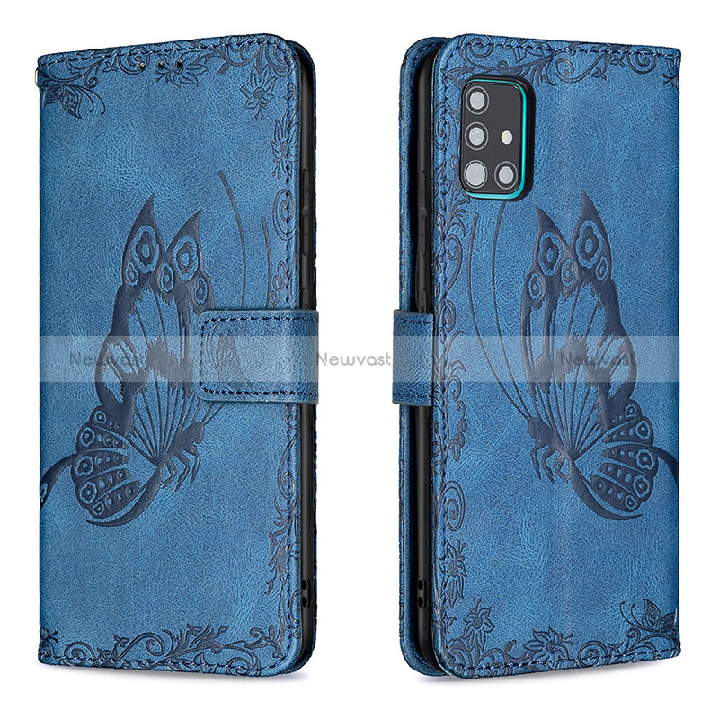 Leather Case Stands Butterfly Flip Cover Holder B02F for Samsung Galaxy M40S