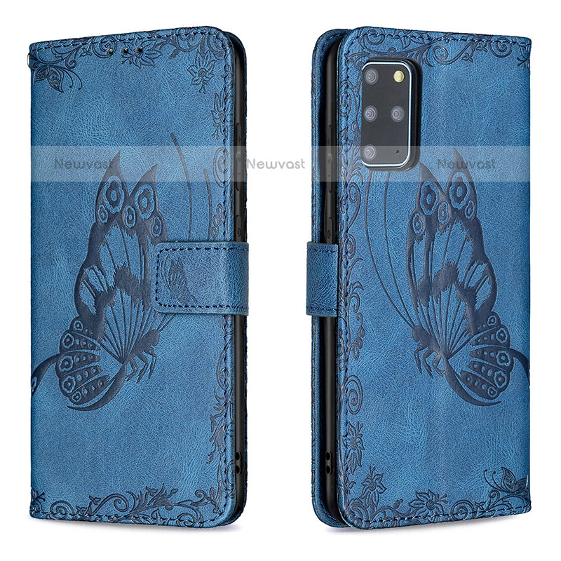 Leather Case Stands Butterfly Flip Cover Holder B02F for Samsung Galaxy S20 Plus 5G