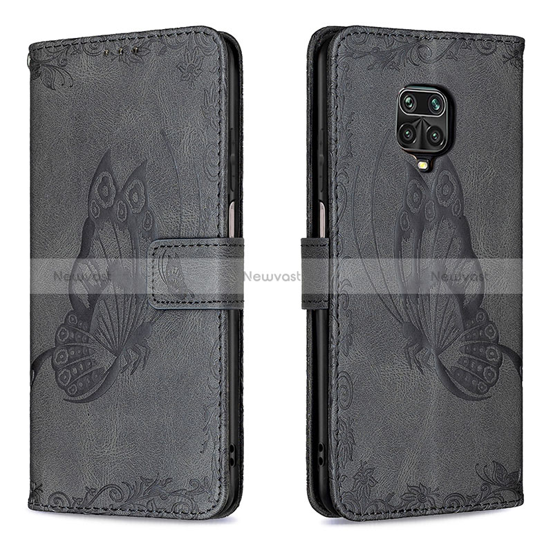 Leather Case Stands Butterfly Flip Cover Holder B02F for Xiaomi Poco M2 Pro