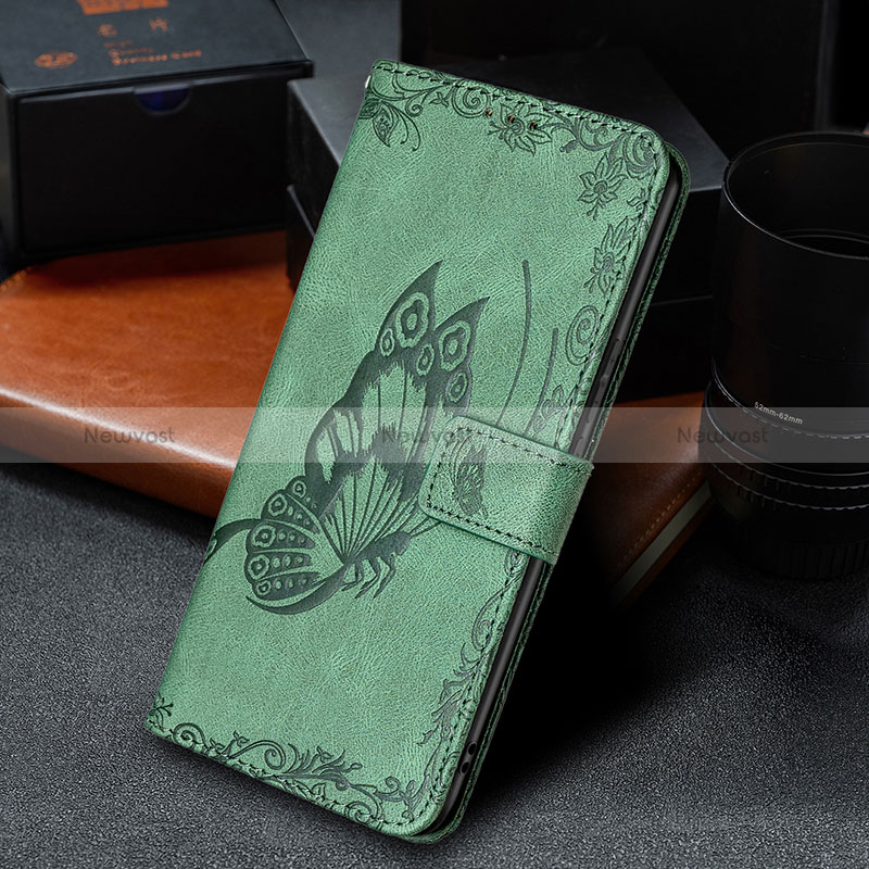 Leather Case Stands Butterfly Flip Cover Holder B02F for Xiaomi Redmi 9
