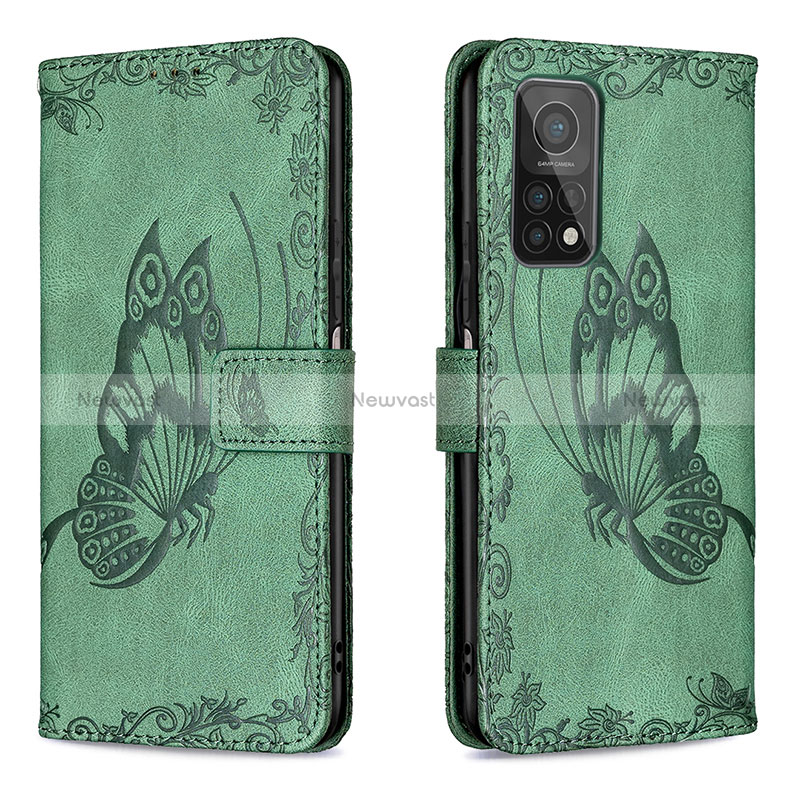 Leather Case Stands Butterfly Flip Cover Holder B02F for Xiaomi Redmi K30S 5G