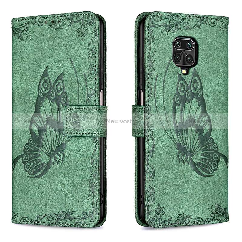 Leather Case Stands Butterfly Flip Cover Holder B02F for Xiaomi Redmi Note 9 Pro Max