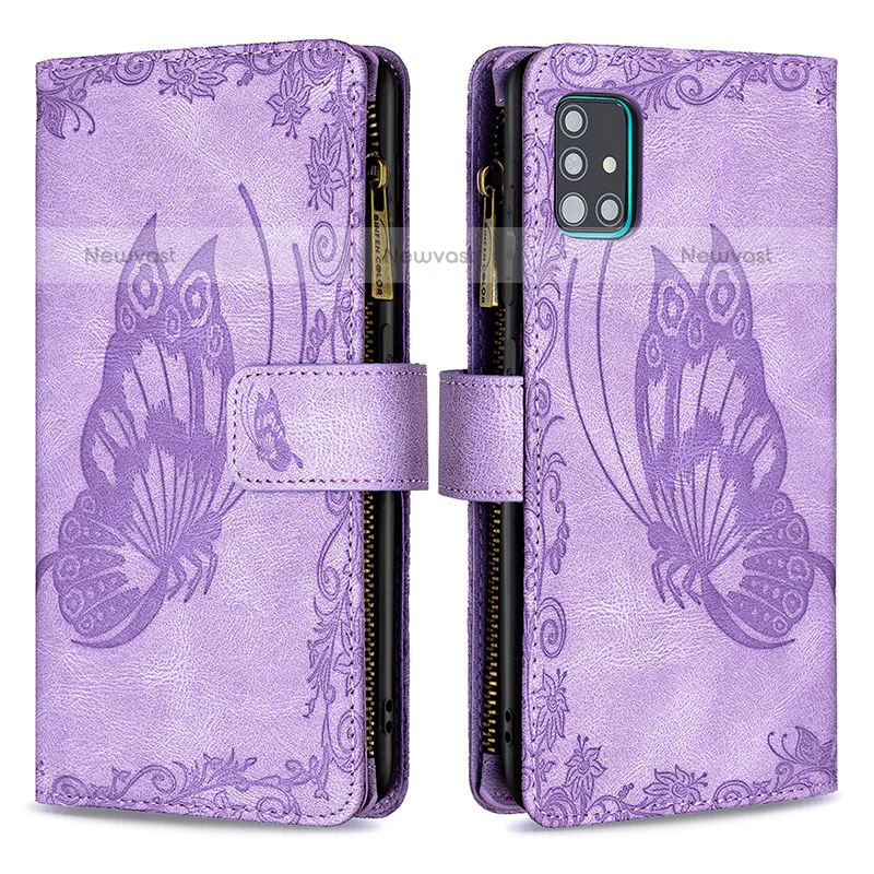 Leather Case Stands Butterfly Flip Cover Holder B03F for Samsung Galaxy A51 4G