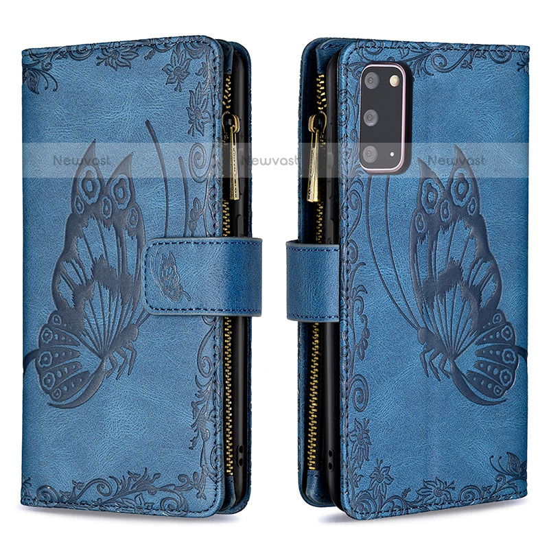 Leather Case Stands Butterfly Flip Cover Holder B03F for Samsung Galaxy S20