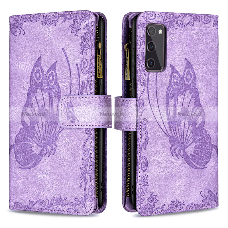 Leather Case Stands Butterfly Flip Cover Holder B03F for Samsung Galaxy S20 FE (2022) 5G