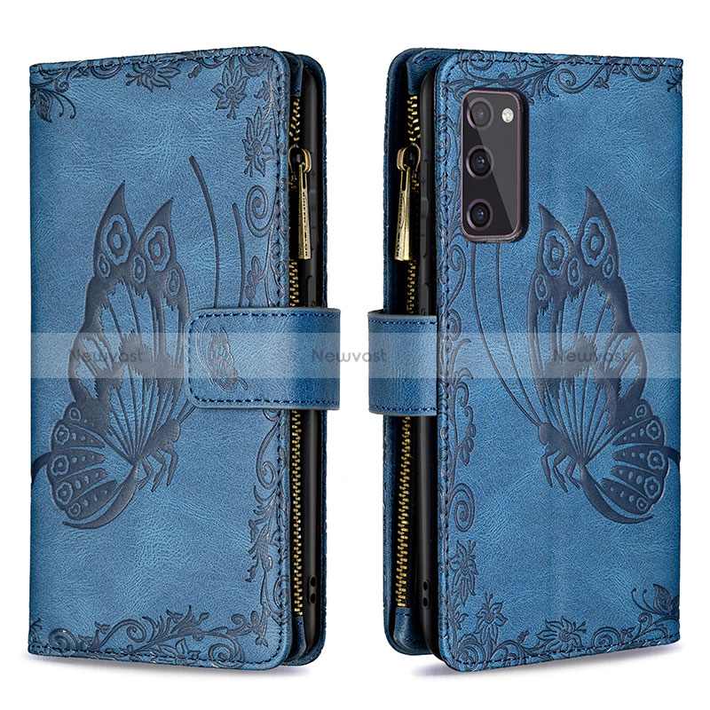 Leather Case Stands Butterfly Flip Cover Holder B03F for Samsung Galaxy S20 Lite 5G